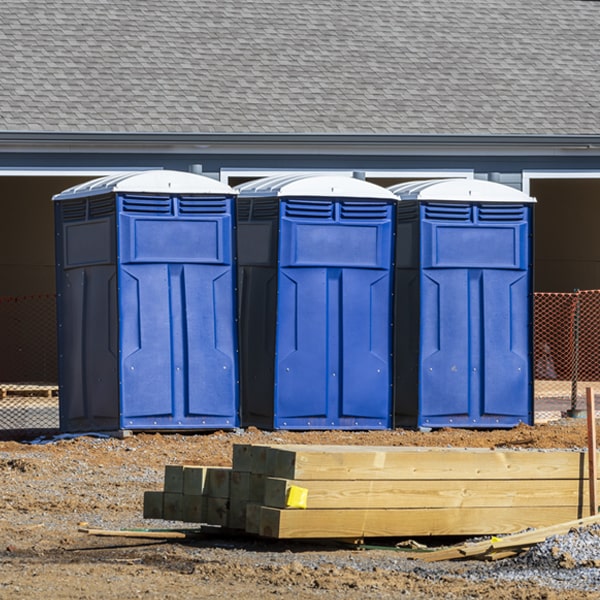 how often are the porta potties cleaned and serviced during a rental period in Goodell Iowa